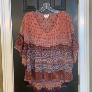 Style & Co. sheer flowy shirt medium *